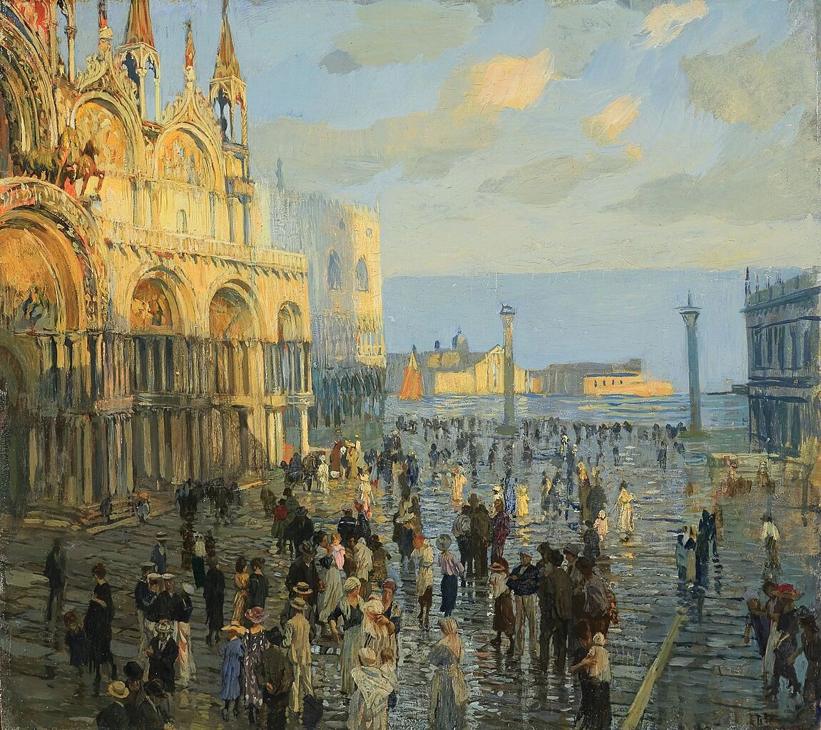 Ettore Tito-274-Piazza San Marco, Venezia